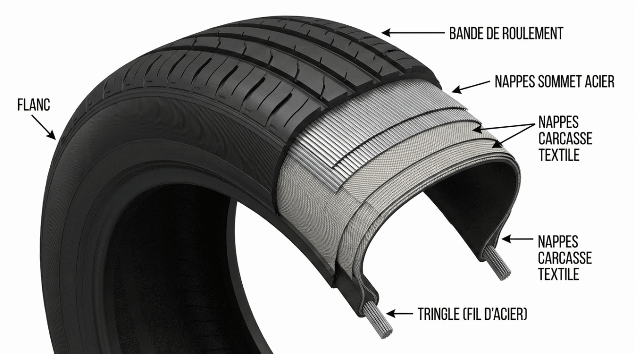 Anatomie d'un Pneumatique : De la Bande de Roulement à la Tringle